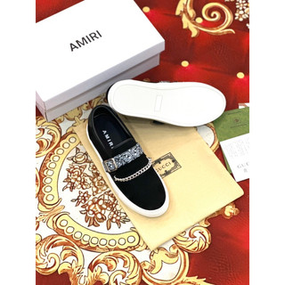 Giày lười AMR da lộn đai xích