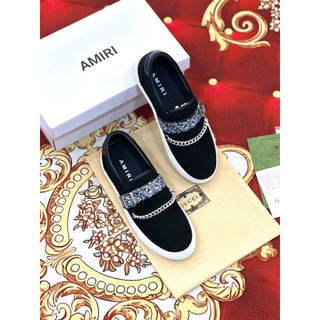 Giày lười AMR da lộn đai xích