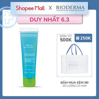 Gel rửa mặt tạo bọt, không chứa xà phòng Bioderma Sebium Gel Moussant - 45ml