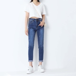 Quần baggy jean nữ kiểu xước 9 tấc tôn dáng cho nàng, chất vải co giãn 4 chiều CP44, CT JEANS