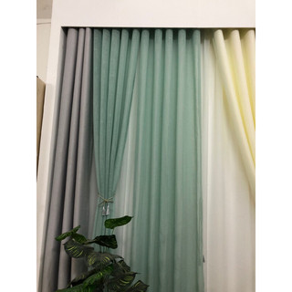Rèm vải voan linen màu xanh ngọc - rèm trang trí cửa sổ đẹp