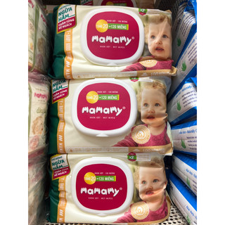 (Date 2027) Khăn ướt Mamamy không mùi 100 miếng + 20 miếng