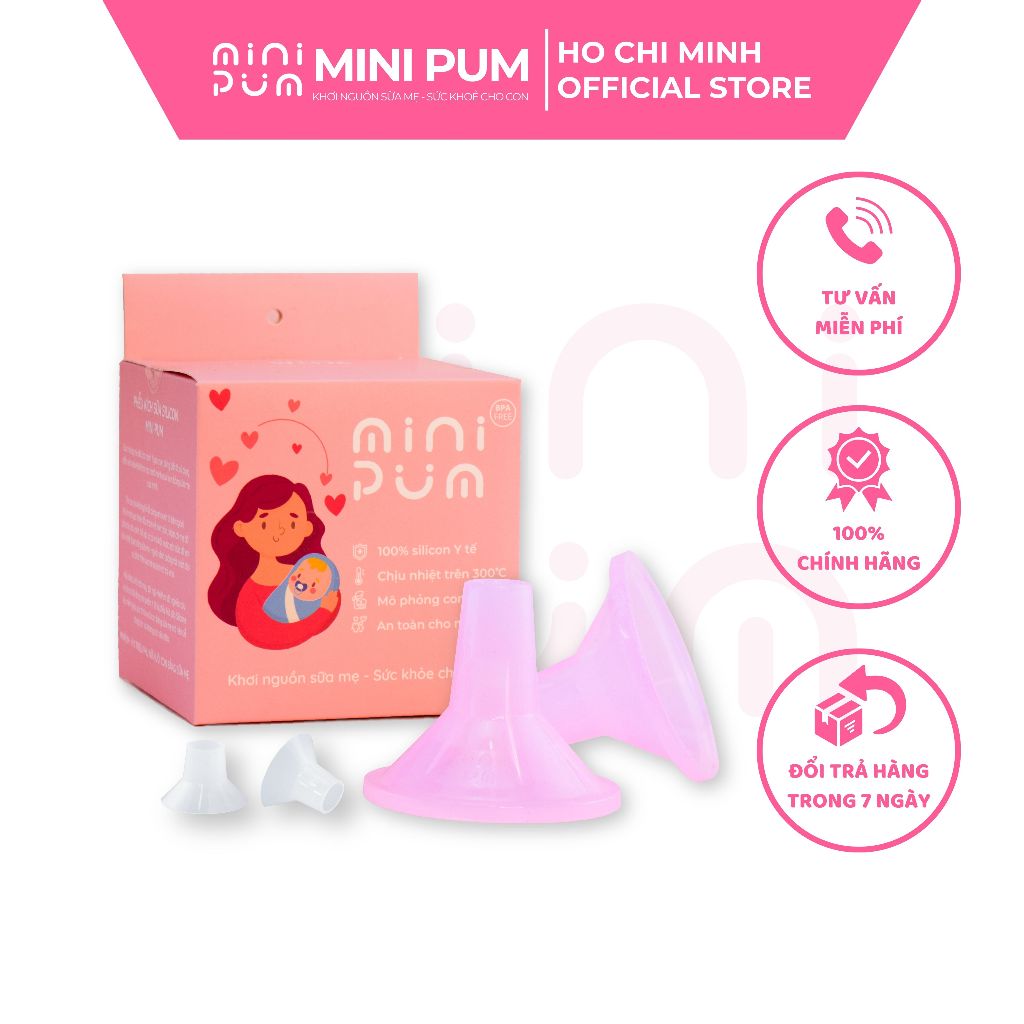 Phễu hút sữa silicon Mini Pum mềm mại, không đau rát, êm ái và kích sữa