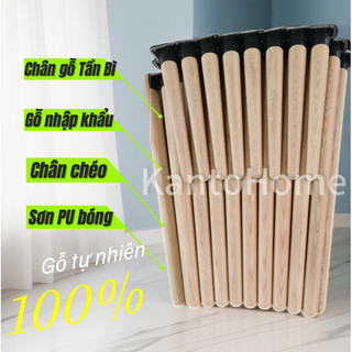 Chân bàn tròn gỗ Tần Bì tự nhiên nhập khẩu KantoHome cao từ 10cm - 72cm, chân bàn làm việc