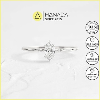 Nhẫn Nữ Bạc 925 Kiểu Cách Điệu Đính Đá Đá Lấp Lánh Hanada Phụ Kiện Trang Sức Bạc 1313 O15