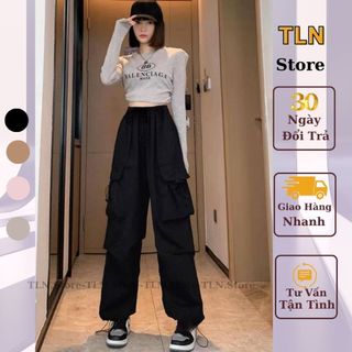 Quần Kaki Ống Rộng Nữ Túi Hộp Bo Gấu Rocky Phong Cách Hàn Quốc quần kaki dây rút đủ màu Big Size M112-TLN