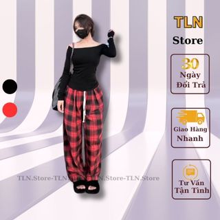 kẻ caro , quần kẻ caro ống rộng cạp chun lưng cao nhiều màu vải dạ dày dặn ống suông dài Đẹp 100cm hot trend M23-T