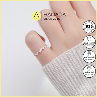 Nhẫn Bạc 925 Hanada Ngón Út zic zac 3 đá 0084 N11