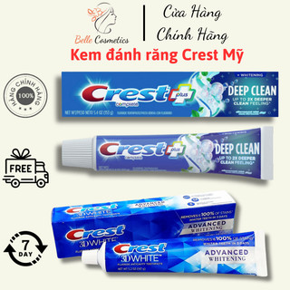 Kem đánh răng Crest 3D White, Crest Complete Plus Deep clean bản Mỹ, trắng răng,ngăn ngừa sâu răng / Belle Beauty
