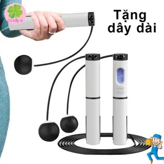 Dây Nhảy Đếm Số Thông Minh, Màn Hình Hiển Thị Số Vòng, Dùng Được Không Dây/Có Dây, Đếm Chính Xác, Giảm Cân Dáng Gọn