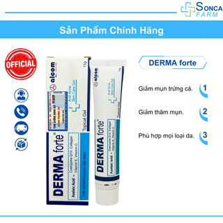Gel Giảm Mụn DERMA forte Bản Thường 15G Giảm Mụn Trứng Cá, Giảm Vết Thâm, Vết Sẹo