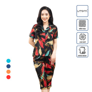 Bộ pijama hoạ tiết lửng nữ Laroma
