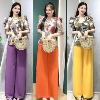 Bộ Bà Ba Cổ Nữ Hoàng Tay Phồng Chất Áo Quần Mango Cao Cấp Mềm Mát Không Nhăn Nhiều Màu Đủ Size 46-67kg