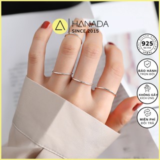 Nhẫn Bạc 925 Hanada Nhẫn Trơn Mảnh Đơn Giản Không Đá 0001