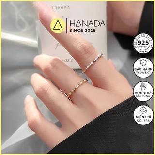 Nhẫn Bạc 925 Hanada Nhẫn 5 Đá Nhỏ Xen Kẽ 0571 N7