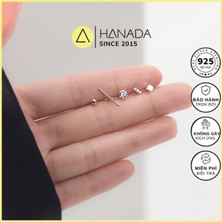 Set 5 Món Bông Tai Bạc 925 Hanada Đơn Giản Đeo Vành Tai 0632 C12