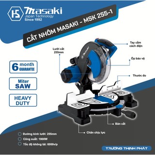 [TẶNG LƯỠI CẮT] Máy Cắt Nhôm MASAKI 255-1 [1900W], Máy Khỏe, Đẹp, Bền