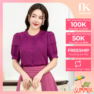 Áo Sơ Mi Nữ Cổ Tàu Trơn Mi Tay NK Fashion Công Sở Nữ Thiết Kế Điệu,Trẻ Trung, Phù Hợp Đi Làm Đi chơi NKSM2401003