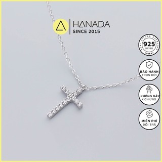 Dây chuyền bạc 925 hanada dây chuyền thánh gía đá 0605 k8