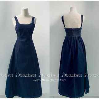 Đầm yếm jean nữ chun lưng dáng dài - Retrostyle - Yemjean634_XanhFreesize_P0