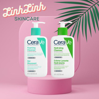 Sữa rửa mặt Cerave 236ml dưỡng ẩm sữa rửa mặt cho da dầu mụn, da nhạy cảm