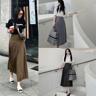 Chân váy xếp ly dáng dài xếp ly bản cạp cao tôn dáng dễ phối đồ-chm