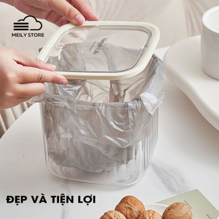 Thùng Rác Mini Để Bàn Văn Phòng, Thùng Đựng Rác Trong Suốt Kiểu Dáng Hiện Đại Sang Trọng MEILY STORE