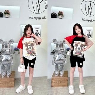 Sét bộ micky quần legging cho bé gái