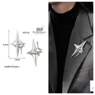 Ghim cài áo, trâm cài thiết kế hình ngôi sao bằng kim loại phong cách thời trang hiphop HT4130 , #ssl_accessories(1 cái