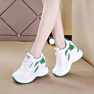 Giày nữ đế độn Phong Cách Hàn Quốc Giày thể thao nữ tăng chiều cao Giày sneaker nữ thoáng khí êm chân CT03