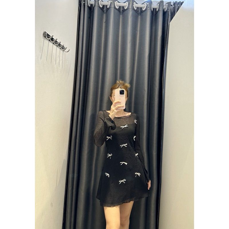 Đầm thun xốp đính nơ ANNA - Kisin | BigBuy360 - bigbuy360.vn