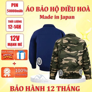 Áo điều hoà nhật bản chính hãng pin 50000mAh quạt 18V, chống nắng chống nóng cực tốt, giúp bảo vệ cơ thể người lao động