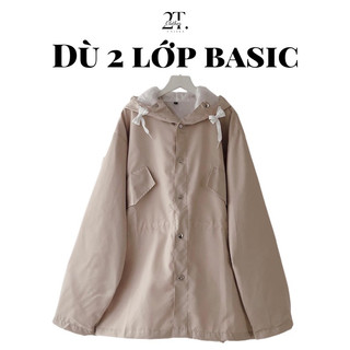 Áo Khoác Dù 2 Lớp Trơn Dây Rút Eo Có Túi Trong Form Rộng Unisex 2T.Clothes