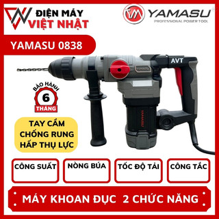 Máy khoan đục bê tông 2 chức năng Yamasu YMS-0838 công suất lớn 1.450W chính hãng giá rẻ, tặng kèm 3 mũi khoan 2 mũi đục