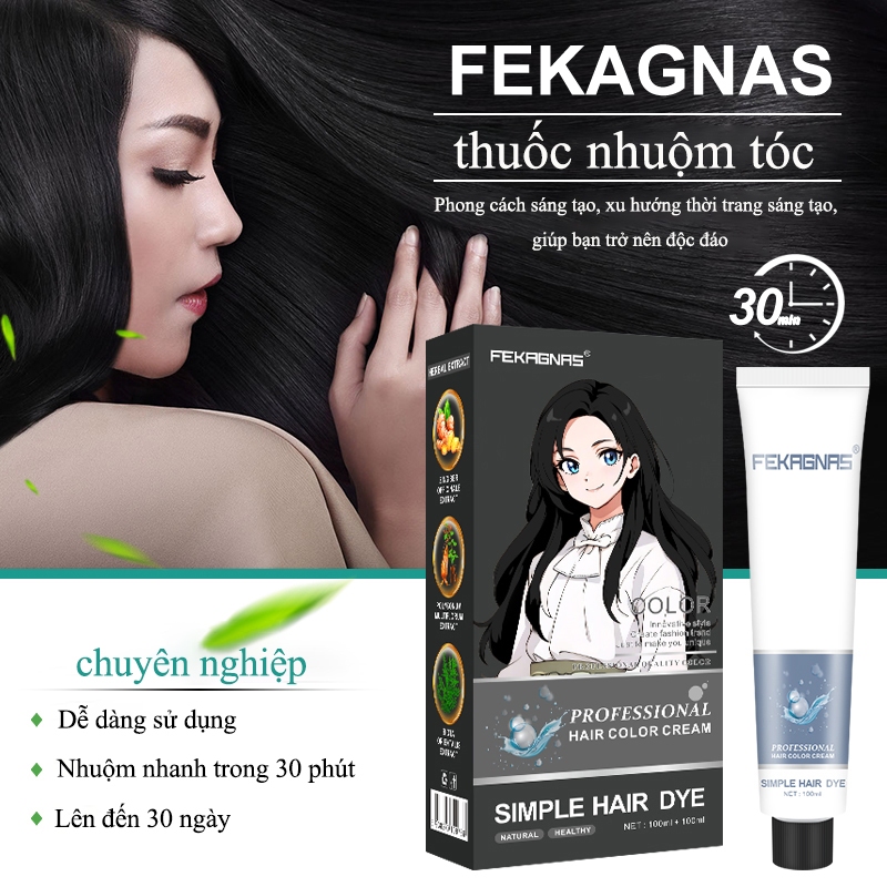 tự nhuộm tóc💆‍♂️💆‍♀️ Thuốc Nhuộm Tóc Trà sữa nâu xám Tặng dụng cụ đầy đu miễn phí Thích hợp cho mọi loại tóc