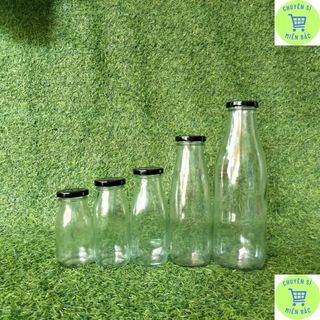 Chai thủy tinh nắp thiếc 200ml, 250ml, 300ml, 500ml,1000ml - đựng sữa hạt, nước ép, detox