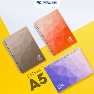 Sổ tay lò xo ghi chép, Takenote, Planner A5 120 trang Thiên Long MB-015 Giấy kẻ ngang/chấm bi/caro-Màu Pastel ngẫu nhiên