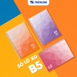 Sổ tay lò xo ghi chép, Takenote, Planner B5 120 trang Thiên Long MB-018 Giấy kẻ ngang/chấm bi/caro-Màu Pastel ngẫu nhiên