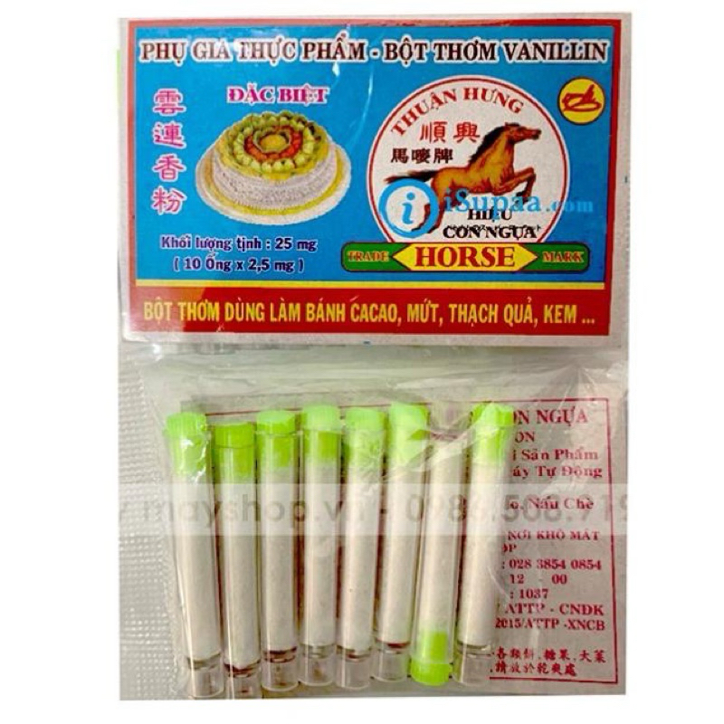 Bột vani, bột thơm vỉ 10 ống
