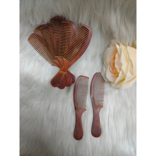 Lược chảy tóc Sừng mini có cán màu nâu đậm