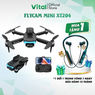 Flycam máy bay điều khiển từ xa flycam mini XT204 động cơ không chổi than, camera kép, dung lượng pin lớn bh12T [GD566]