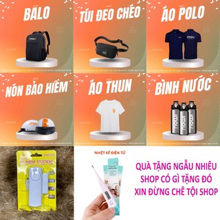 Quà tặng ngẫu nhiên áo thun, nón bảo hiểm, bình nước, túi vải, balo, móc khóa...