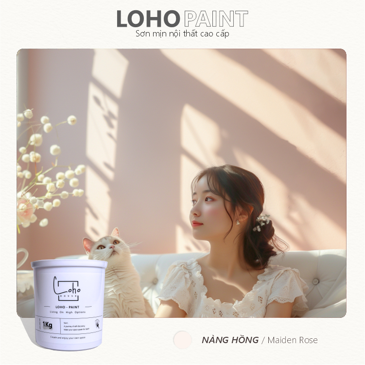Sơn tường Loho House - Sơn dành cho phái nữ chủ đề: Nàng hồng - Sơn nước nội thất cao cấp Loho-paint