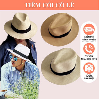  Nón cói fedora-mũ phớt nam nữ unisex hàng cao cấp đi biển sang chảnh-Tiệm Cói Cô Lê 