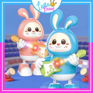 Đồ chơi thỏ nhảy múa đánh đàn guitar có đèn có nhạc di chuyển vui nhộn Quà tặng cho bé trai gái an toàn cho bé