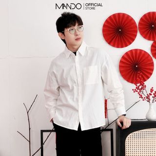 Áo Sơ Mi Trắng Form Rộng Dài Tay MANDO Chất Liệu Vải Cotton Thoáng Mát Phong Cách Hàn Quốc Thời Trang Nam MANDO SMD147