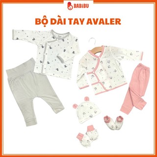 Bộ quần áo sơ sinh dài tay hàng hãng avaler, anminaza chất liệu mềm mại, an toàn cho bé babibu