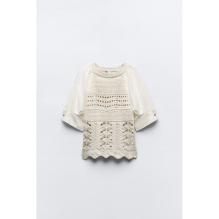 Áo móc len phối tay vải đính đá zara authentic size s