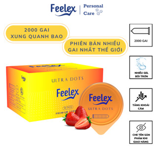 Bao cao su Feelex gân gai, nhiều gel bôi trơn - Hộp 10 bao