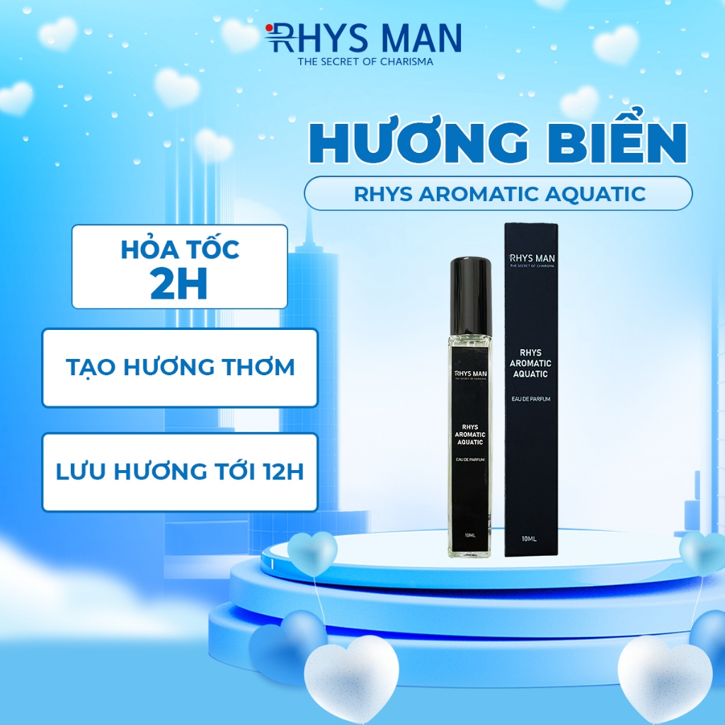 Nước hoa RHYS MAN Rhys Aromatic Aquatic hương biển năng động, thanh lịch 10ml